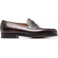 Pantofi casual Dark Brown Leather Oxford Shoes With Tapered Design Barbati
