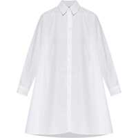 Rochii scurte White Cotton Dress With Embroidery Femei