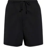 Pantaloni scurti Black Cotton Shorts With White Stripes Barbati