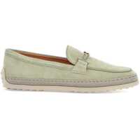 Mocasini TOD'S Oil Green Calfskin Loafers With Leather Sole And Gold Detail