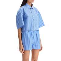 Camasi casual Blue Striped Cotton Shirt Femei