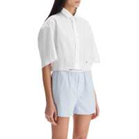 Camasi casual White Oversized Cotton Shirt Femei