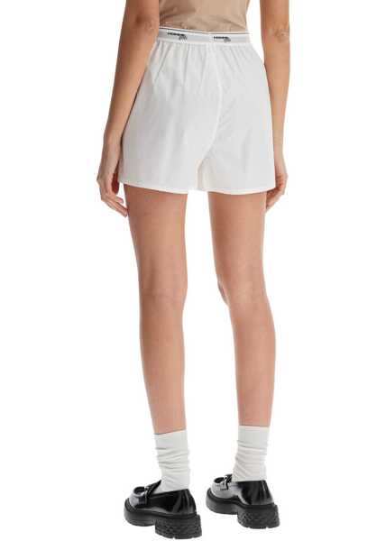 Pantaloni scurti HOMME GIRLS Mens High-Waisted White Cotton Boxer WHITE Femei (BM 16731441) 2