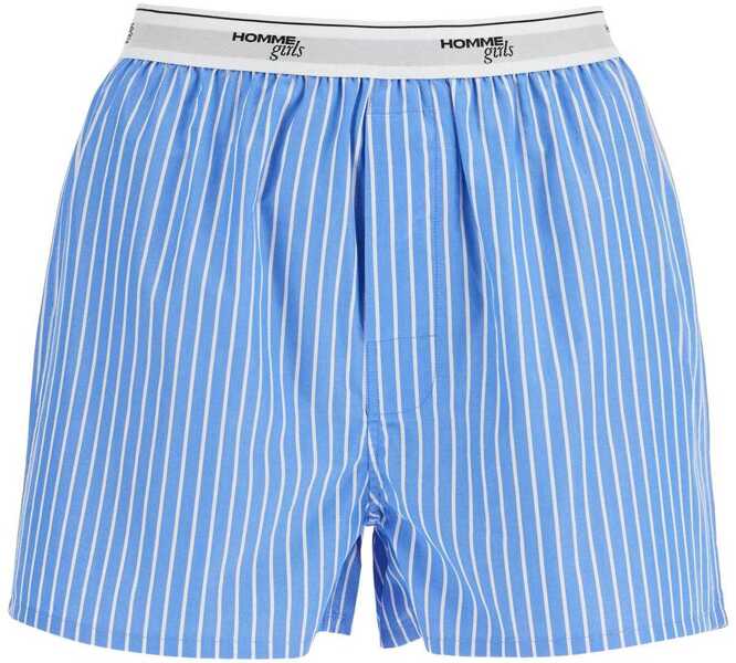 Pantaloni scurti HOMME GIRLS Mens Boxer 100 Cotton Blue Striped High Waist BLUE STRIPE Femei (BM 16731447) 3