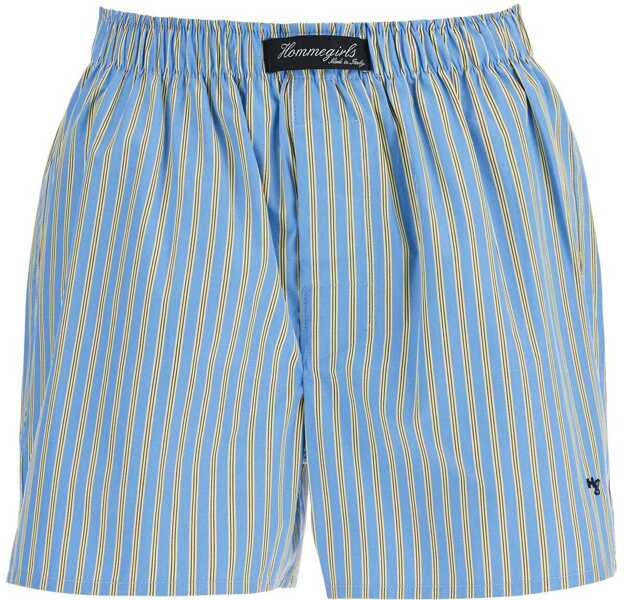 Pantaloni scurti HOMME GIRLS Blue Cotton Boxer Shorts With Vertical Yellow Stripes YELLOW STRIPE Femei (BM 16731453) 3