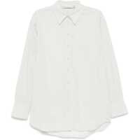 Camasi casual Mint Green Cotton Shirt With White Stripes Femei