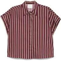 Camasi casual Satin Stripe Boxy Shirt Femei