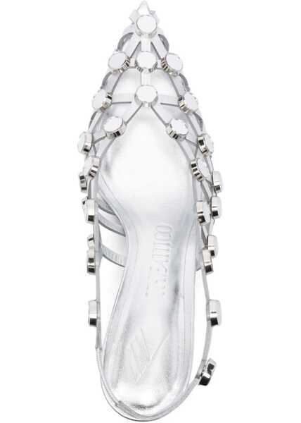 Pantofi cu toc THE ATTICO Grid Slingback SILVER Femei (BM 16732620) 4