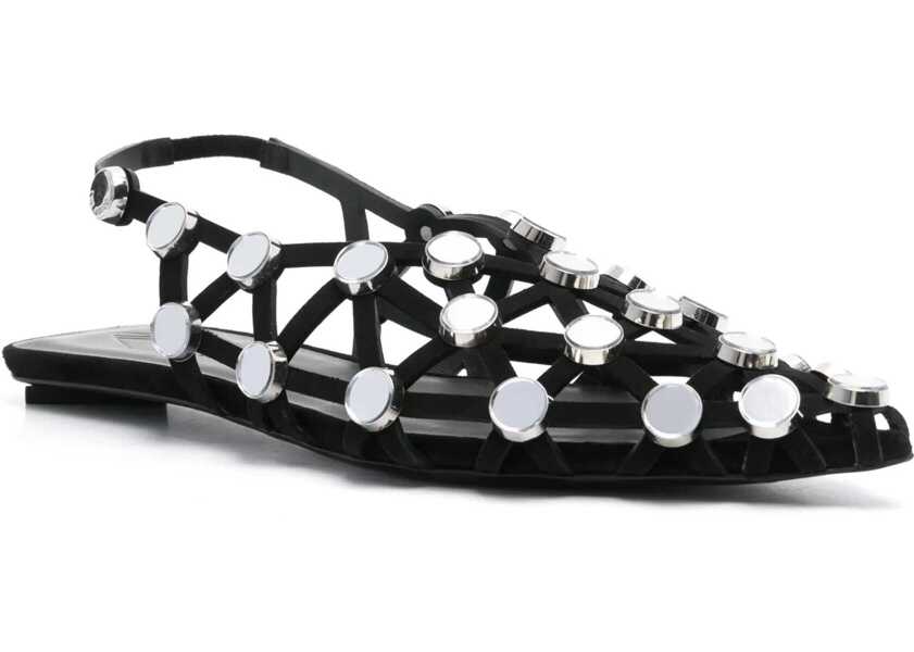 Balerini THE ATTICO Grid Ballerina BLACK Femei (BM 16732626) 2