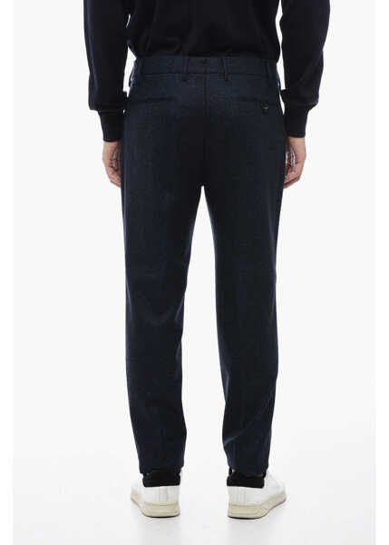 Pantaloni eleganti BerWich Virgin Wool Pants With Check Motif Blue Barbati (BM 16732668) 2