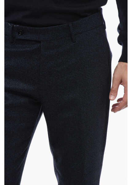 Pantaloni eleganti BerWich Virgin Wool Pants With Check Motif Blue Barbati (BM 16732668) 3