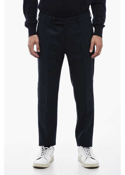 Pantaloni eleganti BerWich Virgin Wool Pants With Check Motif Blue Barbati (BM 16732668) 1