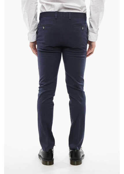 Pantaloni casual CORNELIANI Id Stretch Cotton Chinos Pants With Belt Loops Blue Barbati (BM 16732707) 2