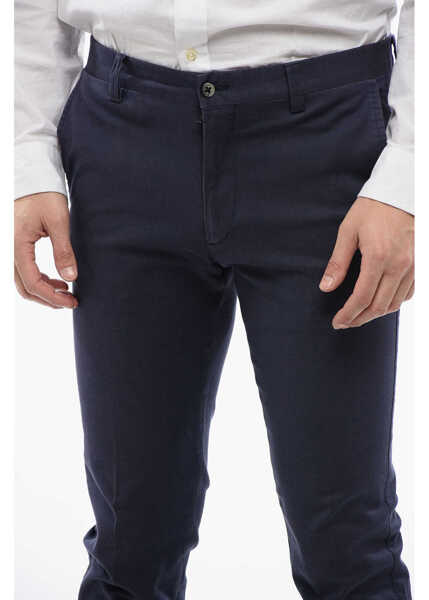 Pantaloni casual CORNELIANI Id Stretch Cotton Chinos Pants With Belt Loops Blue Barbati (BM 16732707) 3