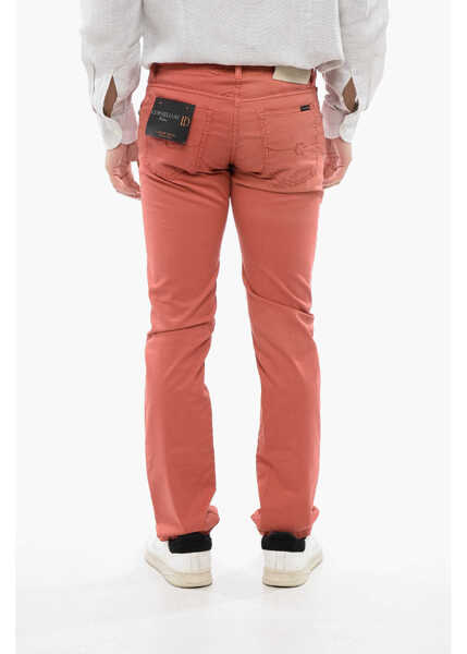 Blugi drepti CORNELIANI Id Luxury Denim Ton-Sur-Ton Embroidered Denims Orange Barbati (BM 16732719) 2