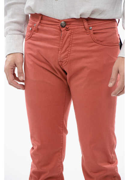 Blugi drepti CORNELIANI Id Luxury Denim Ton-Sur-Ton Embroidered Denims Orange Barbati (BM 16732719) 3