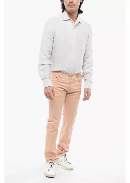 Pantaloni casual CORNELIANI Cotton Pants With Embroidered Logo Orange Barbati (BM 16732755) 4