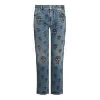 Blugi Alexander McQueen Blue Cotton Denim Jeans Barbati