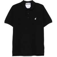 Tricouri Polo White Cotton Polo With Delicate Embroidery Barbati