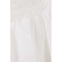 Fuste Isabel Marant Dama - Fuste Isabel Marant ViolanaWhite Miniskirt With Pleated Details And Scallop Hem In Linen And Cotton Blend Woman WHITE Femei (BM 16734519) - B-mall.ro