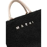 Genti de mana Marni Dama - Genti de mana Marni Raffia Effect Fabric Small Tote Bag BLACK Femei (BM 16735296) - B-mall.ro