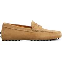 Mocasini Beige Suede Driving Moccasin For Men With Rubber Sole Barbati