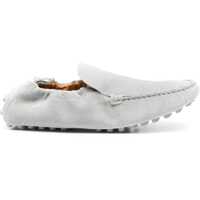 Mocasini Light Gray Calfskin Women's Loafers Femei
