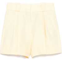 Pantaloni scurti Light Yellow High-Waisted Linen Shorts Femei