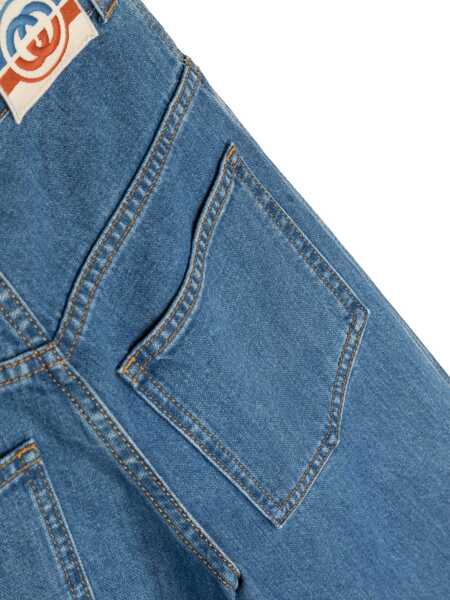 Pantaloni casual Gucci Ju Skate Pants Organic Broken Denim BLUE Fete (BM 16744776) 3