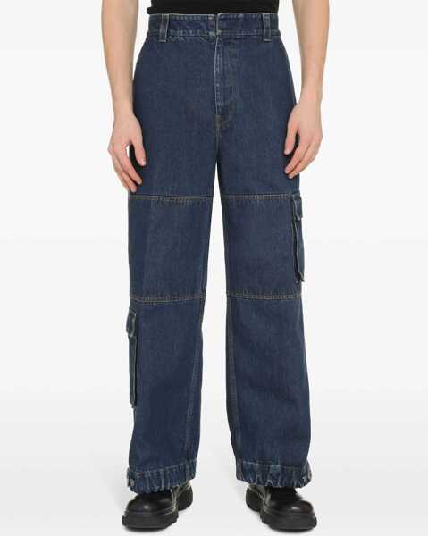 Blugi drepti Gucci Denim Pants With Gucci Label BLUE Barbati (BM 16744788) 2
