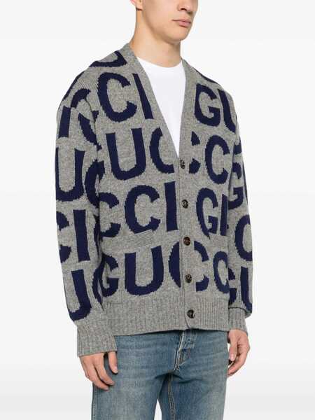 Cardigane Gucci Cardigan With Gucci Inlay GREY Barbati (BM 16744794) 3
