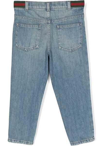 Pantaloni casual Gucci B Pants Organic Denim BLUE Baieti (BM 16744797) 2