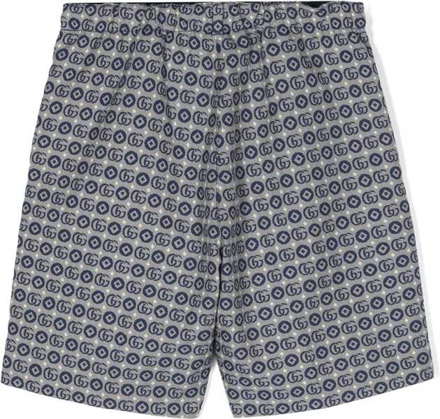 Pantaloni scurti Gucci J Bermuda Gg Dots Cotton Poly BLUE Baieti (BM 16744830) 2