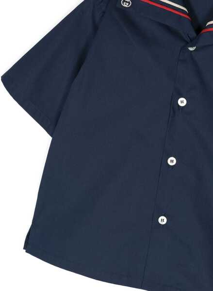 Camasi casual Gucci J Ss Shirt Stretch Cotton Poplin BLUE Baieti (BM 16744833) 3