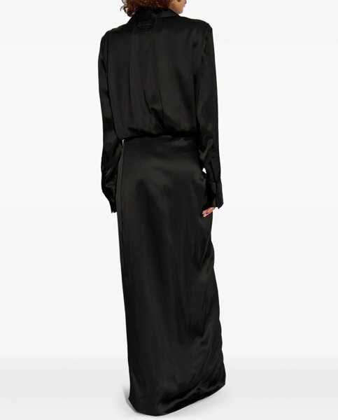 Rochii elegante THE ATTICO Long Shirt Dress BLACK Femei (BM 16747743) 4