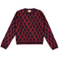 Pulovere casual J L/S Crew Neck Wo Gucci Jacqu/ Ultramarine/Red Fete