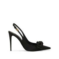 Balerini Dolce & Gabbana Leather And Silk Slingback With Bow Femei