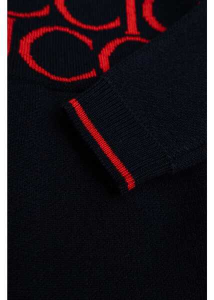 Rochii casual Gucci B L/S Dress Wo Gucci Jacquard/ Ultramarine/Red RED Fete (BM 16749462) 4