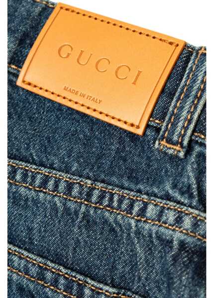 Pantaloni casual Gucci Ju Pants Eco Washed Denim/ Dark Blue/Mix DENIM Baieti (BM 16749465) 4