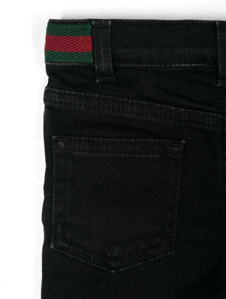 Pantaloni casual Gucci B Pants Black Denim/Black/Mix DENIM Baieti (BM 16749486) 3
