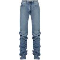 Blugi THE ATTICO Blue Jeans With Extra Long Leg And Logo Embroidery On The Rear In Denim Woman