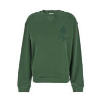 Tricouri 'Privacy Please' Green Crewneck T-Shirt With Tonal Logo Embroidery On The Front In Cotton Blend Woman Femei