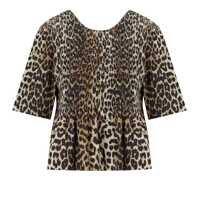 Bluze Ganni Leopard Blouse Femei
