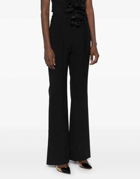 Pantaloni eleganti ROTATE Birger Christensen Elegant Pink Recycled Polyester Womens Trousers BLACK Femei (BM 16751079) 3