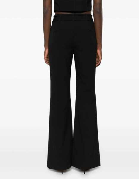 Pantaloni eleganti ROTATE Birger Christensen Elegant Pink Recycled Polyester Womens Trousers BLACK Femei (BM 16751079) 4