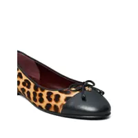 Balerini Tory Burch Dama - Balerini Tory Burch Brown Ballet Shoes With Cap Toe And Leopard Print In Leather Woman BROWN Femei (BM 16751594) - B-mall.ro
