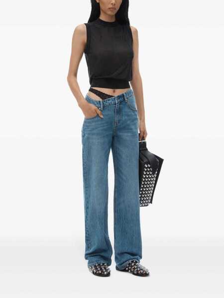 Blugi Alexander Wang Alexander Wang Dip Side Lace Undie Jeans BLUE Femei (BM 16752425) 2