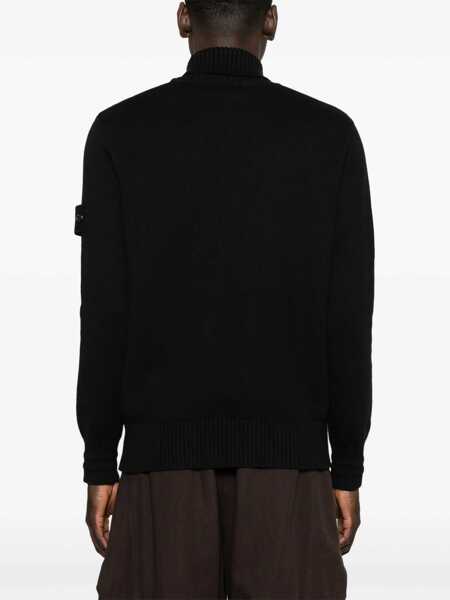 Pulovere Stone Island Stone Island Wool Blend Turtleneck Sweater Black Barbati (BM 16752584) 4