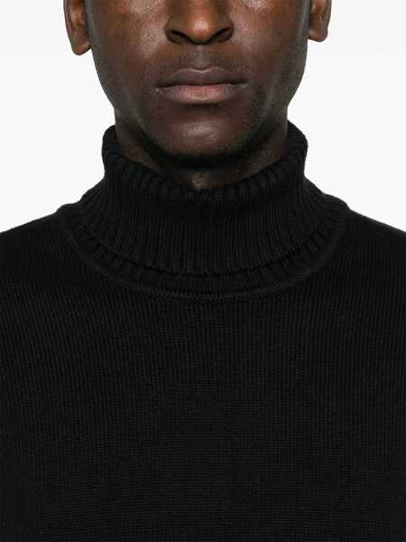 Pulovere Stone Island Stone Island Wool Blend Turtleneck Sweater Black Barbati (BM 16752584) 5