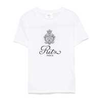 Tricouri White T-Shirt With Ritz Paris Logo On The Front In Cotton Woman Femei